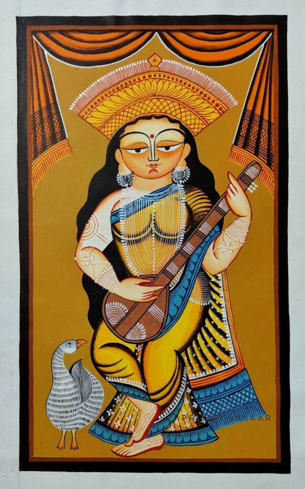 Maa Saraswati Acrylic on Canvas