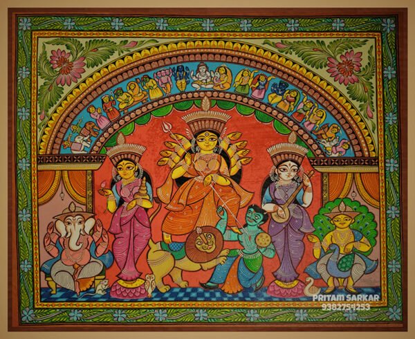 Maa Durga Poribar Painting | Maa durga's family